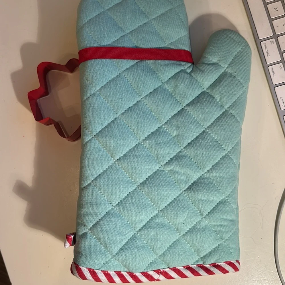 Hallmark Channel oven mitt set NWT, with Christmas tree cookie cutter